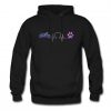 Heartbeat Motorcycle and Dog paw Hoodie PU27