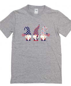 Patriotic Gnomes with USA flag 4th of July T-Shirt PU27
