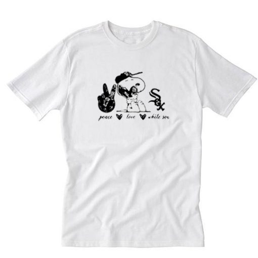 Peace Love White Sox Snoopy T-Shirt PU27