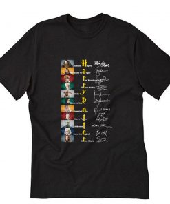 Harry Potter Rubeus Hagrid Hermione Granger Draco Malfoy Dobby Severus Snape signatures T-Shirt PU27