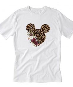 Micky Minnie Mouse Flower Leopard T-Shirt PU27