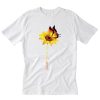 Never Give Up Sunflower Butterfly T-Shirt PU27
