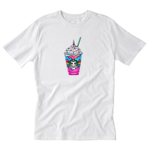 Unicorn Starbucks Sticker T-Shirt PU27