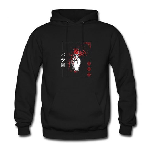 Japanese Gothic Red Rose Hoodie PU27