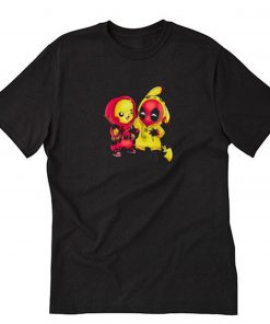 Baby Pikachu Pokemon and Deadpool T-Shirt PU27