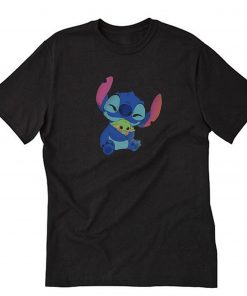 Baby Stitch Hug Baby Yoda T-Shirt PU27