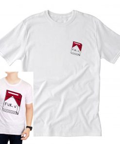 Fitted White Fuk U Cigarette Box T-Shirt PU27