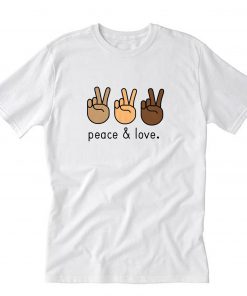 This peace & love peace sign hand emoji T-Shirt PU27