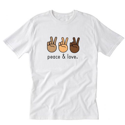 This peace & love peace sign hand emoji T-Shirt PU27