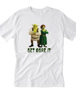 Shrek Fiona & Shrek Get Ogre It Text Poster T-Shirt PU27