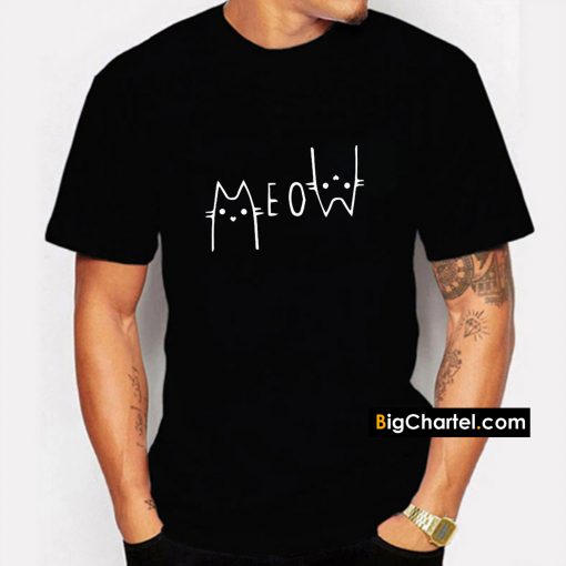 Meow Cat Kitten Cute Love T Shirt PU27