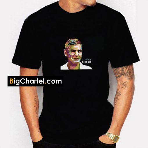 Geometric Celebrity George Clooney t shirt PU27