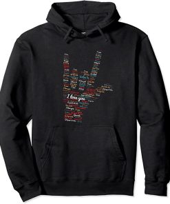 ASL I love you in different languages Pullover Hoodie PU27