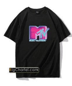 Classic MTV Pink And Blue Neon Logo T-Shirt PU27