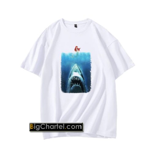 Little mermaid Jaws Funny Tshirt PU27