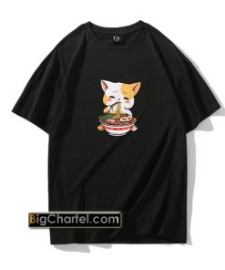 Kawaii Neko Ramen Cute Ramen Cat Japanese T-Shirt PU27