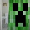 blocks creeper minecraft shower curtain PU27