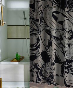 marvel super heroes comics character shower curtains PU27