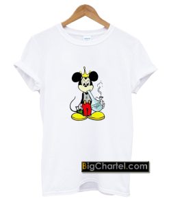 Mickey Mouse Smoking a Bong Marijuana 420 Stoner Weed T Shirt PU27