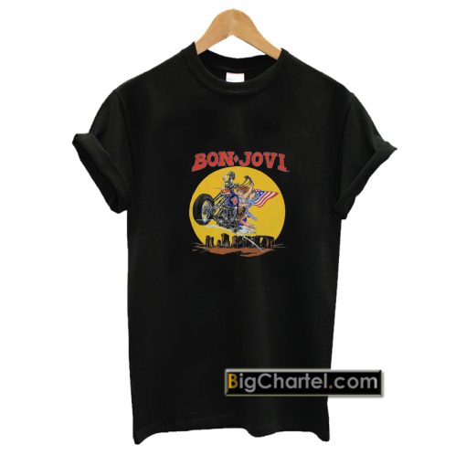 1989 Bon Jovi Sworn To Fun Born To Ride UK Tour Shirt PU27