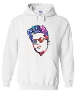 Bruno Mars Face Typography Lyric Famous American Singer Hoodie PU27