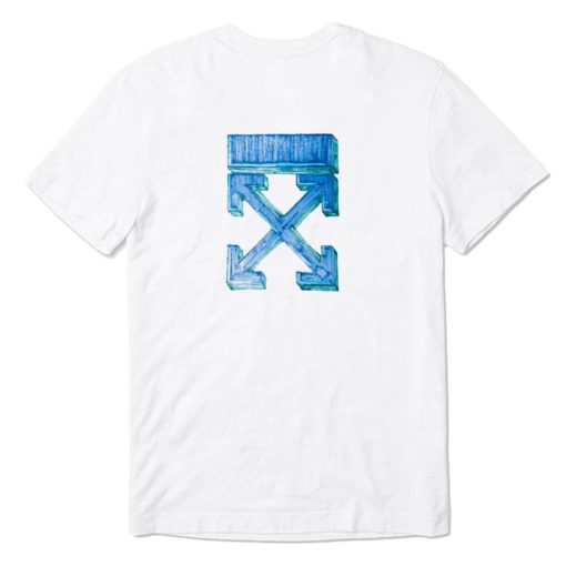 Off White Blue T Shirt back PU27