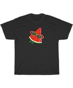 Watermelon Summer Face With Sunglasses T-Shirt PU27