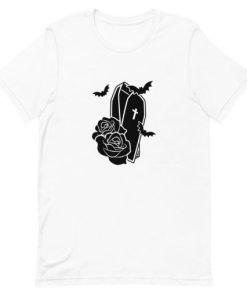 Coffin Bats and Roses Short-Sleeve Unisex T-Shirt PU27