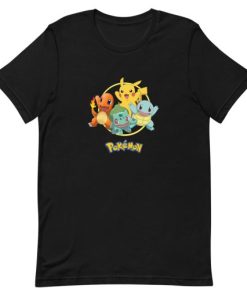 Pokémon pikachu charmander bulbasaur Short-Sleeve Unisex T-Shirt PU27