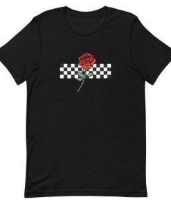 Rose and checkered Short-Sleeve Unisex T-Shirt PU27