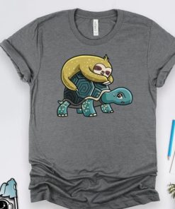 Sloth Riding Turtle T-Shirt PU27