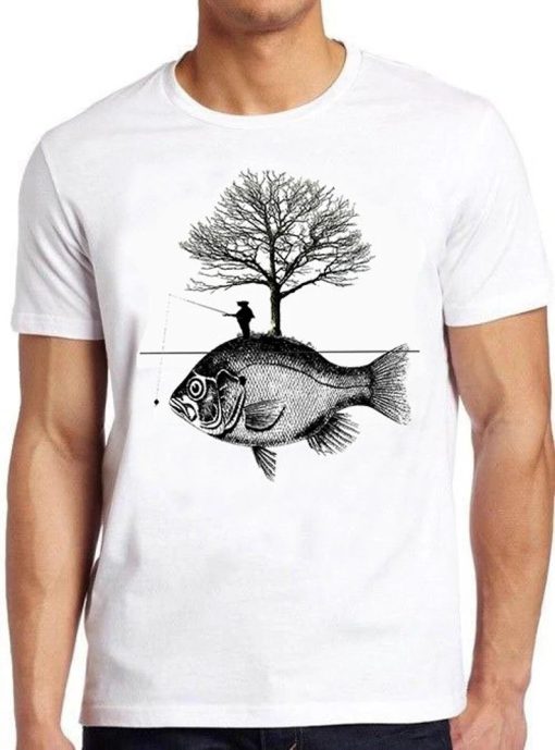 Fishing Fisherman Funny Fish Sea Bream Bass Tree Cool Gift Tee T Shirt PU27