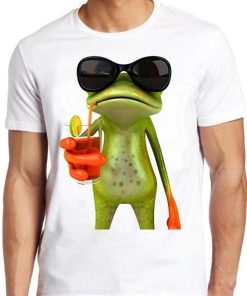 Frog Funny Cocktail Top Cool Gift Tee T Shirt PU27