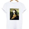 Mona Lisa Alien UFO Mask Fun T-shirt PU27