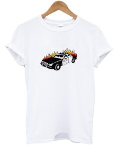 Police Car On Fire T-shirt PU27