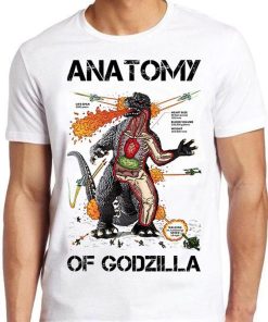 The Anatomy of Godzilla King Giant Impossible Funny Meme Cult Retro Cool Top Tee T Shirt PU27