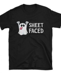 Sheet Faced Funny Ghost Halloweeen T-shirt AA