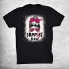 Support Squad Team Breast Cancer Warrior Messy Bun Bleached Shirt AA