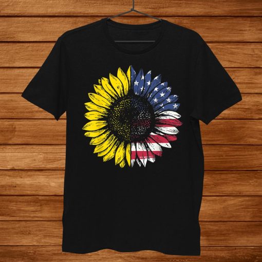 Sunflower American Flag Patrioticth Of July Shirt AA