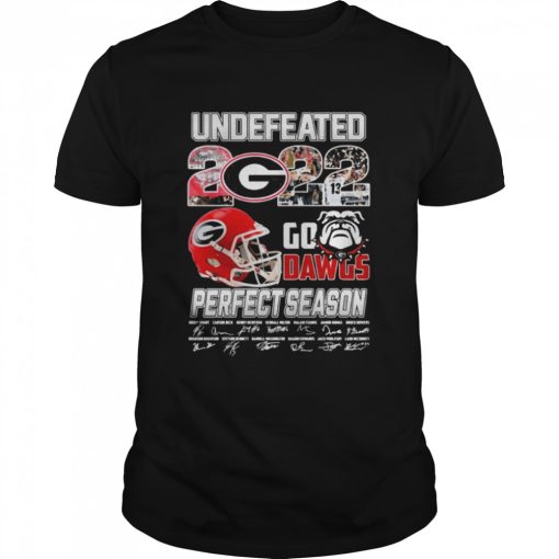 Georgia Bulldogs Undefeated 2022 Go Dawgs Perfect Season Signatures Shirt AA