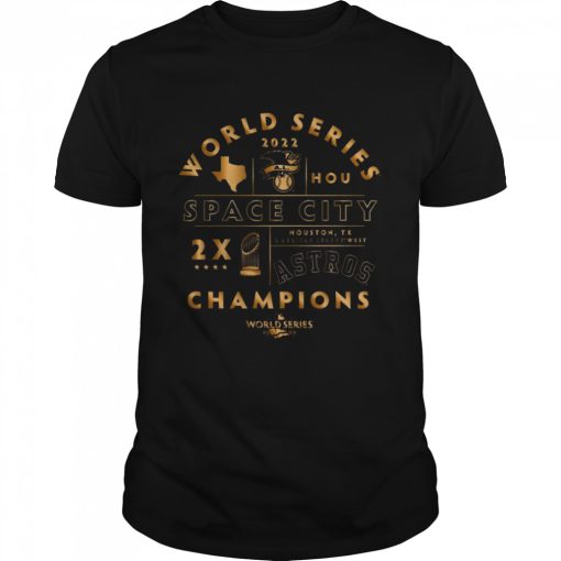 Houston Astros Two-Time World Series Champions Gold Shirt AA