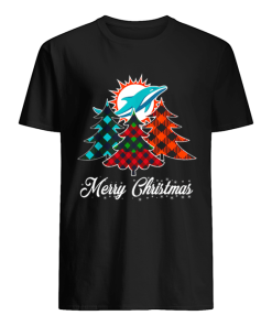 Pretty Merry Christmas Tree Football Team Miami-Dolphin Fan shirt AA